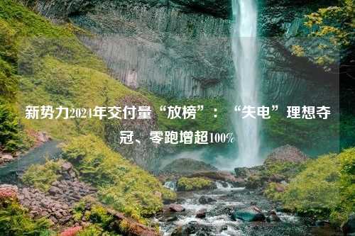 新势力2024年交付量“放榜”：“失电”理想夺冠、零跑增超100%